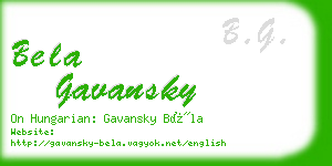 bela gavansky business card